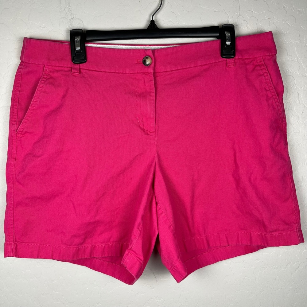 J.Crew Womens Shorts Size 14 Bright Pink Cotton Blend Preppy Casual‎ Everyday